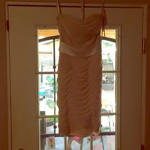 Bridesmaid bill levkoff champagne short dress